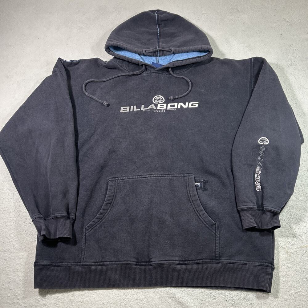 Rare Vintage 90s Billabong Hoodie Mens Large Grunge 2000s Pullover Graffiti Tag